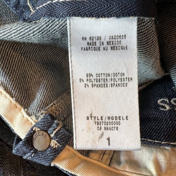 Guess Jeans Y2K Denim Lace Up Back Corset Bodycon Bustier Mini Dress Size 1 XS - Picture 15 of 16